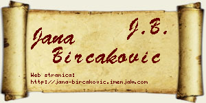 Jana Birčaković vizit kartica